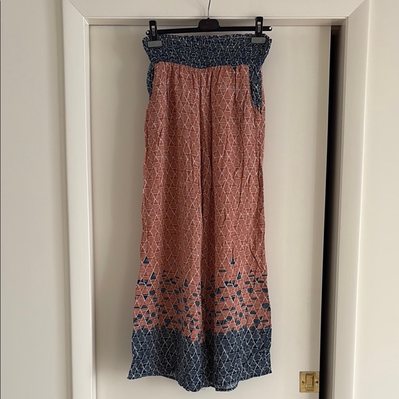 Sozy Pants - SOZY Geometric Patterned Wide-Leg Pants